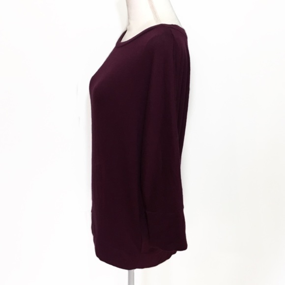 Dark Purple Long Sleeved Loose Soft Sweater Top - Picture 2 of 6